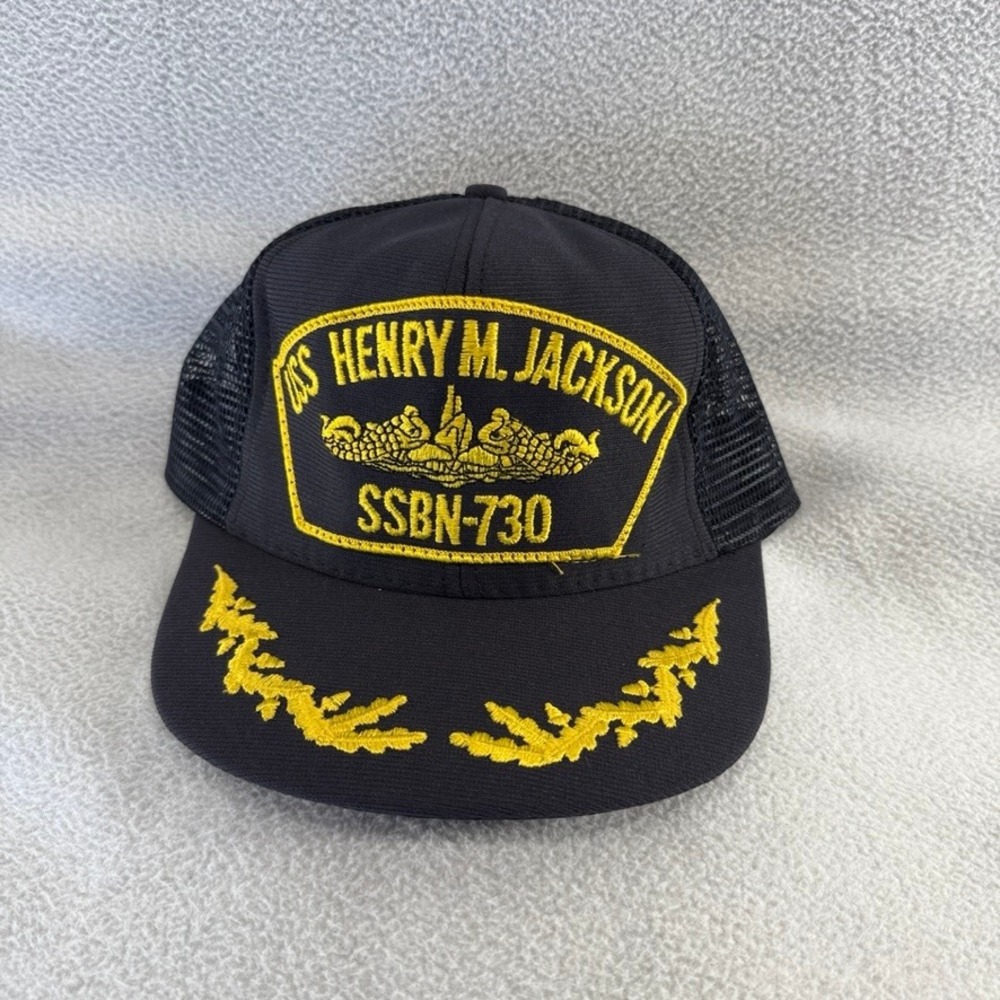 Vintage USS Henry Jackson Hat Adult OSFA Blue SSBN-730 Northstar Submarine USA